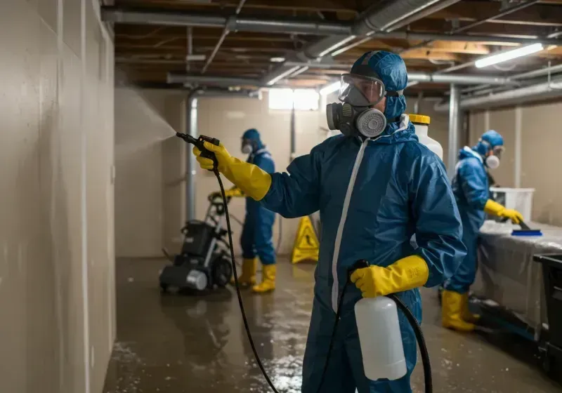 Basement Sanitization and Antimicrobial Treatment process in Oak Park, IN