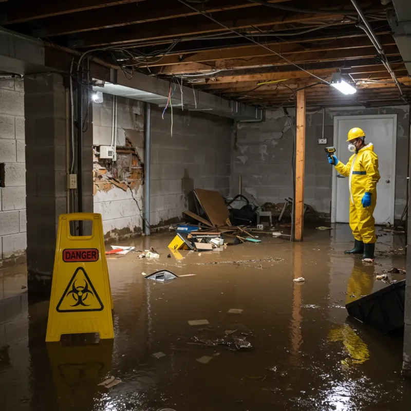 Flooded Basement Electrical Hazard in Oak Park, IN Property