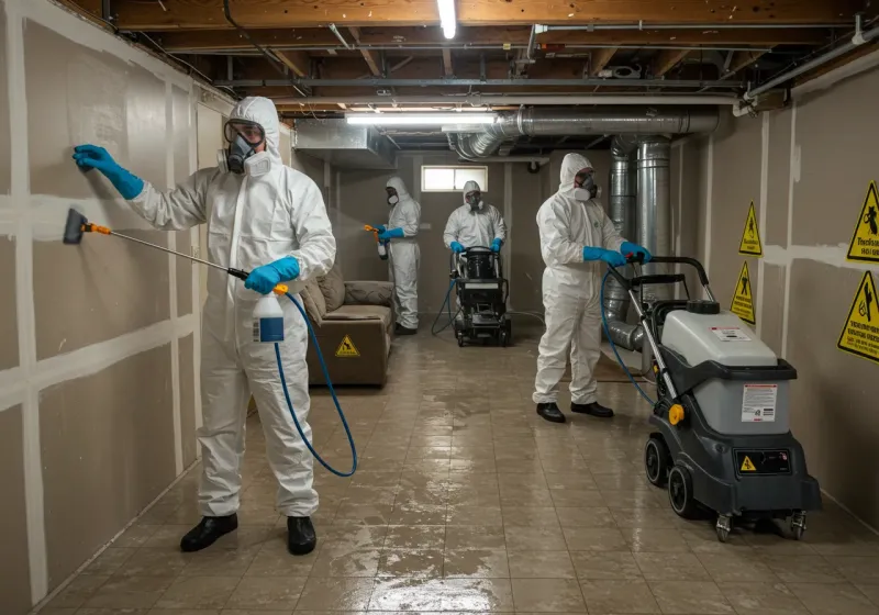 Basement Moisture Removal and Structural Drying process in Oak Park, IN